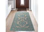 Tappeto Marocchino Con Ornamenti In Petrolio - Oro Dimensioni - 80 X 150 Cm