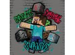 Minecraft - Stampa Su Tela "Survive"" PM11165 (30 Cm X 30 Cm X 1,8 Cm) (Grigio/Blu)"