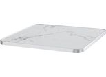 Piano D'appoggio In Marmo Bianco Con Bordo Argentato, 60 Cm - Oviala Montmartre