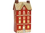 Lanterna Rossa Decorativa In Gres, 12X24X9 Cm