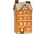 Lanterna Arancione Decorativa In Gres, 11X22X9 Cm