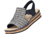 Sandali Donna Rieker 62971-00 Schwarz Kombi 38