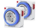Bearware 2X Timer, Meccanico, 24 Ore, Compatto, Intervalli Di Tempo Di 15 Minuti, Blocco Di Sicurezza Per Bambini