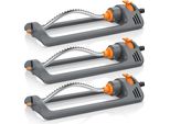 Brandson 3X Irrigatore Quadrato Per Giardino, Irrigatore Quadrato, Irrigatore A Oscillazione, Irrigatore, Per Superfici Fino A 153 M², (3-St), Irrigazione Del Prato, Portata Fino A 14 M Ø