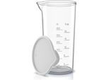 Caraffa Dosatrice Arendo Con Coperchio, 600 Ml, 20 Oz, Caraffa Trasparente, Caraffa Per Mescolare In Plastica, Plastica, Ideale Per Frullatori Elettrici A Mano, Frullatori A Mano E Impastatrici Manuali