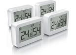 Bearware 4X Termometro Igrometro, Stazione Meteorologica Per Interni Con Magneti Di Supporto, Dispositivo Di Misurazione Della Temperatura E Dell'umidità