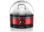 Cuociuova Arendo Per 7 Uova, 400W, 7 Uova, Acciaio Inox, Funzione Keep Warm, Durezza Regolabile, Rosso