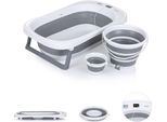 Chipolino Set Vasca Per Bambini Bali Pieghevole Da 83 Cm, Termometro Integrato Grigio