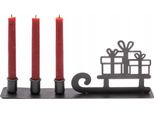 Candeliere - Decorazione Per Il Soggiorno - Portacandele - Decorazione Per La Tavola Di Natale - Porta Lumini - Candeliere - Corona D'avvento Per 3 Candele (Broccato)