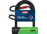 Abus U-Lock 410K Ultra Per Biciclette Ed E-Scooter - Lucchetto Per Bicicletta Maneggevole E Robusto Con Pratico Supporto Per Il Trasporto - Accessori Per Biciclette - Variante 150HB140 - Grillo Alto 140 Mm - Verde + Cobra 10/120 - Lunghezza Cavo 120 Mm