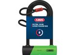 Abus U-Lock 410K Ultra Per Biciclette Ed E-Scooter - Lucchetto Per Bicicletta Maneggevole E Robusto Con Pratico Supporto Per Il Trasporto - Accessori Per Biciclette - Variante 150HB180 - Grillo Alto 180 Mm - Verde + Cobra 10/120 - Lunghezza Cavo 120 Mm