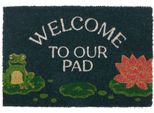 Something Different - Tappeto Per Porta "Welcome To Our Pad"" SD6627 (Taglia Unica) (Blu/Bianco/Verde)"