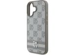 Dkny, Custodia Elegante Per Iphone 16 Con Motivo A Scacchi E Righe, Giallo-Grigio