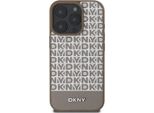 Dkny, Custodia Protettiva Per Iphone 16 Pro Repeat Pattern Bottom Stripe, Marrone