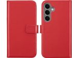 Custodia Per Samsung Galaxy S25 - Vera Pelle - Custodia Selencia Flip Flap - Rosso