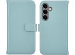 Custodia Per Samsung Galaxy S25 Plus - Vera Pelle - Selencia Flap Sleeve - Azzurro