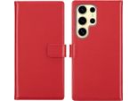 Custodia Per Samsung Galaxy S25 Ultra - Vera Pelle - Custodia Selencia Flap - Rosso