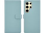 Custodia Per Samsung Galaxy S25 Ultra - Vera Pelle - Custodia Selencia Flip Flap - Azzurro