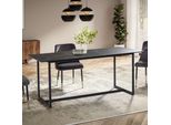 Tavolo Da Pranzo 180X90X76 Cm Tavolo Da Pranzo In Vetroceramica Nero, Tavolo Da Cucina Grande, Tavolo In Vetro Rettangolare, Tavolo Da Pranzo Sala Da Pranzo Con Gambe In Metallo | Wohnling