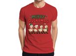 Merry Duckmas Duck Antlers - Maglietta Da Uomo Natale Xmas Christmas, Rosso, Xl