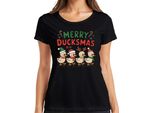 Merry Duckmas Duck Antlers - Maglietta Da Donna Natale Xmas Christmas, Nero, Xl