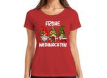 Buon Natale Elfi Gnomi Gnomi - Maglietta Da Donna Natale Xmas Christmas, Rosso, Xxl