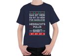 Maglietta Unisex Per Bambini Con Maglione Natalizio - Natale Xmas Christmas, Navy, 128