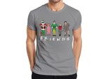 Maglietta Friends Christmas Movies Cartoon - Christmas Xmas Uomo, Grigio, Xxl