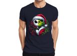 Maglietta Nightmare Before Christmas Grinch Skeleton - Christmas Xmas Uomo, Navy, Xxl