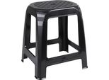 3.03 Sgabello In Plastica Di Colore Nero - Circa 46 X 41 X 36 Cm / Portata Fino A 120 Kg - Sgabello A Gradini
