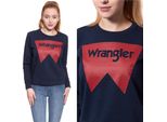 Wrangler Damen, Felpa Logo Crew, S, Blau, Ralph, Lauren, Pullover