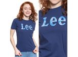 Lee Damen, Maglietta Slim Logo Tee, Xs, Blau, Sport, Tshirt, Camicia