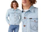 Wrangler Uomo, Giacca In Denim Anti Fit Jacket, Xxl, Blu, Cappotto In Denim, , Giacche In Denim