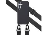 Custodia Samsung Galaxy S25 - Silicone - Selencia Soft Case/Sleeve Con Cinturino/Copertura Posteriore - Nero