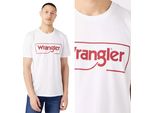 Wrangler Herren, Maglietta Frame Logo Tee, S, Weiß, Sport, Tshirt, Camicia