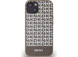Dkny, Custodia Protettiva Iphone 14 Ripetizione Del Motivo A Righe In Basso, Marrone