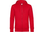 B&C - Felpa Con Cappuccio A Zip Intera Da Uomo RW7936 (S) (Rosso)