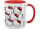 Hello Kitty - Tazza Da Caffè "Many Kittys"", Interno Bicolore PM10965 (Taglia Unica) (Bianco/Rosso)"