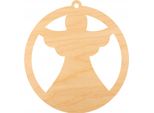 Palla Di Legno Ciondolo In Legno, Ornamento Palla Di Natale 6 Cm - Angelo