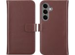 Custodia Per Samsung Galaxy S25 Plus - Vera Pelle - Selencia Flip Flap Sleeve - Marrone Scuro
