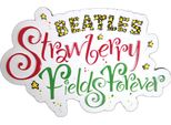 The Beatles - Magnete Da Frigo "Strawberry Fields Forever"", Logo RO12541 (Taglia Unica) (Bianco/Verde/Rosa/Oro)"