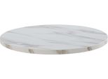 Piano Del Tavolo Rotondo In Melamina, 60 Cm, Marmo Bianco - Oviala Rivoli