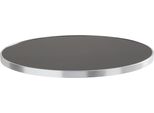 Piano Tavolo Rotondo Nero Con Bordo Argento 60 Cm - Oviala Montmartre
