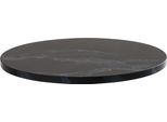 Piano Del Tavolo Rotondo In Melamina, 60 Cm, Marmo Nero - Oviala Rivoli