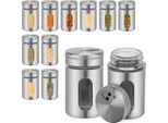 Hengda 12 Pezzi Di Shaker Per Spezie, Barattoli Per Spezie In Vetro Da 80 Ml Con Finestra Di Visualizzazione E Regolazione A 3 Pieghe Per La Conservazione Di Spezie Ed Erbe