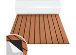 Jayseuw Pavimentazione Tappetino Teak Decking Barca Marina Pavimentazione Eva Schiuma Antiscivolo, Per Barche Yacht Pavimentazione Marina, 1Pcs 240X90Cm Striscia (Brown)