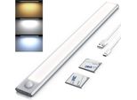 Brandson Led Under-Cabinet Light, Striscia Luminosa, Illuminazione Wireless Per Armadi Con Rilevatore Di Movimento, 3 Colori Di Luce, Batteria Rimovibile, Argento