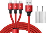 Simu 1,2M Cavo Dati Da Un Telefono Cellulare Drag Three 2,4A Intrecciato A Ricarica Rapida Con Spina Usb Rosso