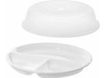 Westmark Mikrowellen-Set, 2Tlg., MenüTeller Und Abdeckhaube, Ø 25 Cm,1 X 22402270 Mikrowellen-MenüTeller, Ø 25 Cm,1 X 22452270 Mikrowellen Abdeckhaube, Ø 25 Cm, 224022E6