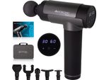 Pistola Per Massaggio Muscolare Mobiclinic®, Marca Europea, Con Display, Massaggiatore, 6 Diverse Testine Collegabili, 30 Livelli Di Intensità, Colore Grigio
